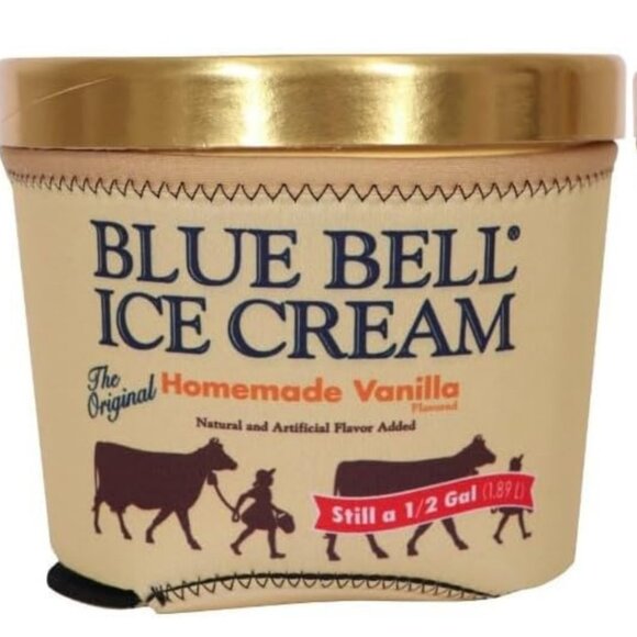 NWOT Blue Bell Ice Cream Homemade Vanilla 1/2 Gallon Koozie Koolie - Picture 2 of 6